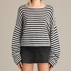 Casso Cropped Jumper CREAM/INK BLUE XS/S